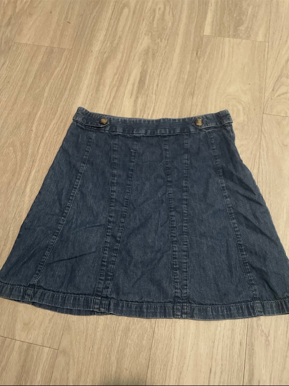 Ann Taylor Denim A-Line Skirt in Dark Blue